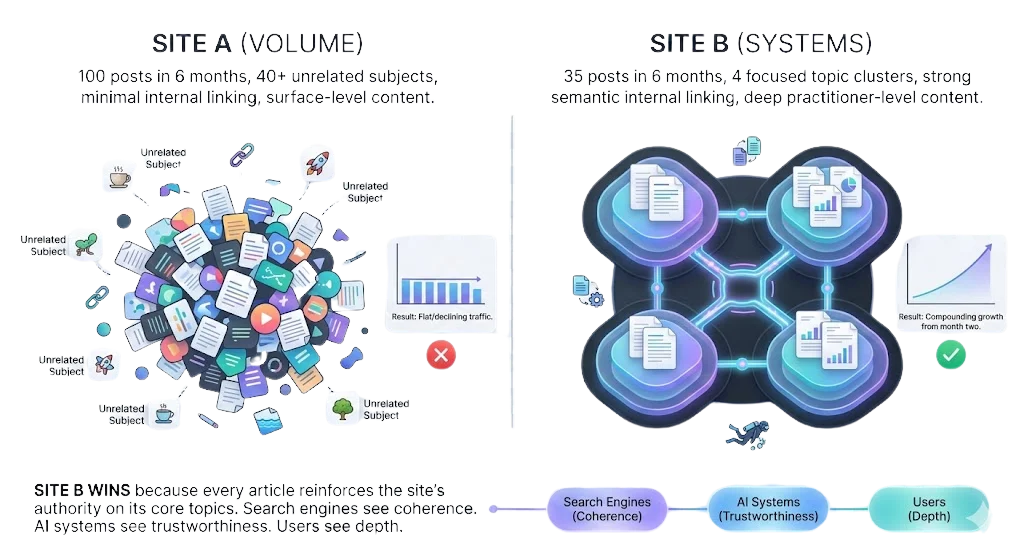 Real Example: High-Volume Blog vs. Strategic Content System